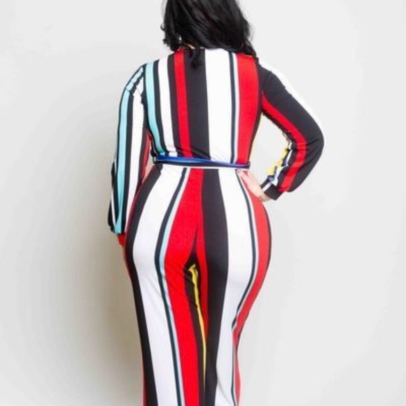 NWOT Plus Size Striped Pants Jumper - Picture 5 of 5